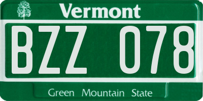 VT license plate BZZ078