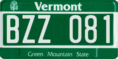 VT license plate BZZ081