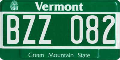 VT license plate BZZ082