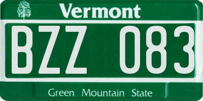 VT license plate BZZ083