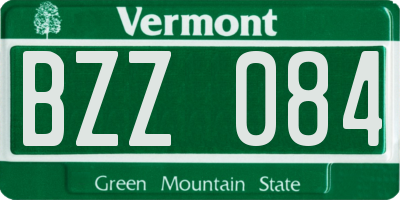 VT license plate BZZ084