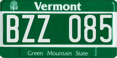 VT license plate BZZ085