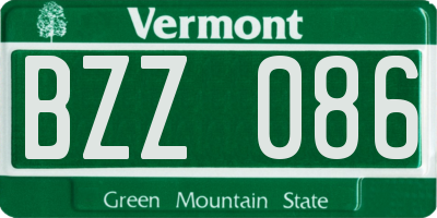VT license plate BZZ086
