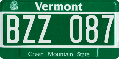 VT license plate BZZ087