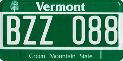 VT license plate BZZ088