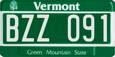 VT license plate BZZ091