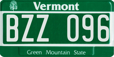 VT license plate BZZ096