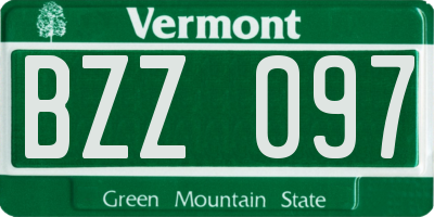 VT license plate BZZ097
