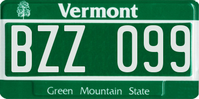 VT license plate BZZ099