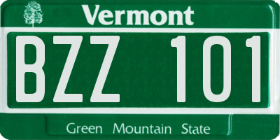 VT license plate BZZ101