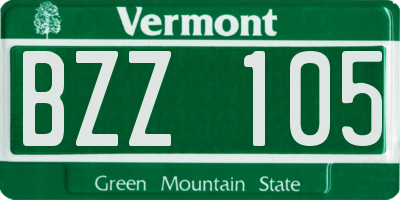 VT license plate BZZ105