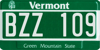 VT license plate BZZ109