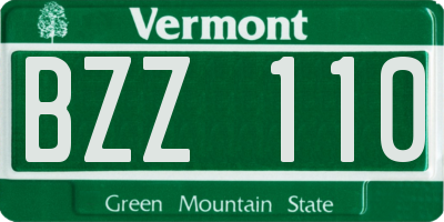 VT license plate BZZ110