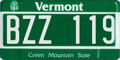VT license plate BZZ119