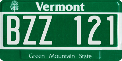 VT license plate BZZ121