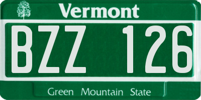 VT license plate BZZ126