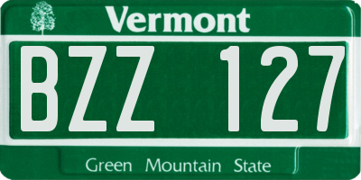 VT license plate BZZ127