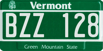 VT license plate BZZ128