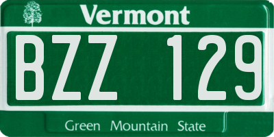 VT license plate BZZ129