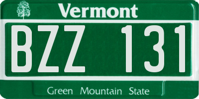 VT license plate BZZ131