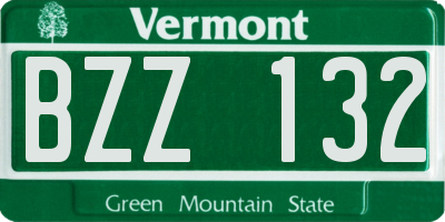 VT license plate BZZ132