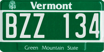 VT license plate BZZ134