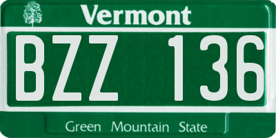 VT license plate BZZ136