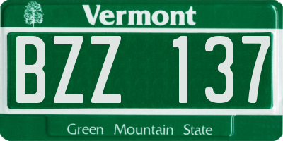 VT license plate BZZ137