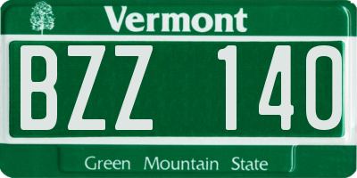 VT license plate BZZ140