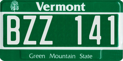 VT license plate BZZ141