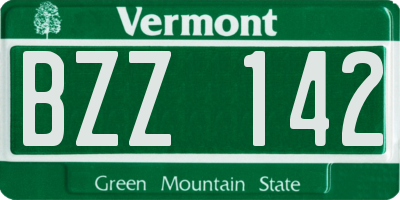VT license plate BZZ142