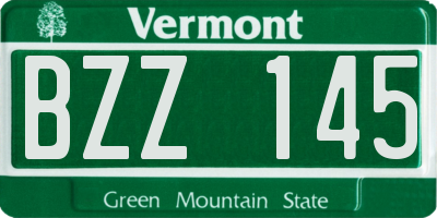 VT license plate BZZ145