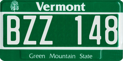 VT license plate BZZ148