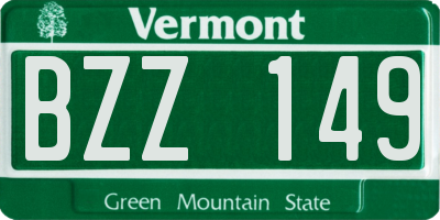 VT license plate BZZ149