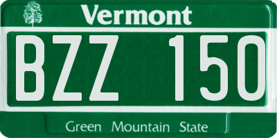 VT license plate BZZ150