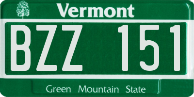 VT license plate BZZ151