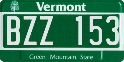 VT license plate BZZ153