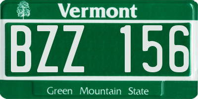 VT license plate BZZ156