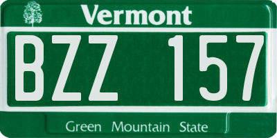 VT license plate BZZ157