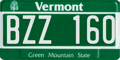 VT license plate BZZ160