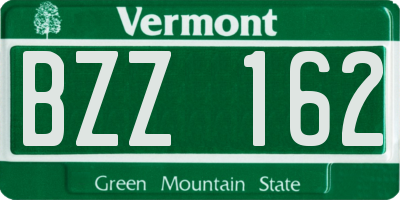 VT license plate BZZ162