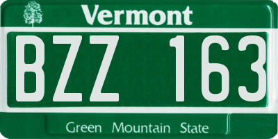VT license plate BZZ163