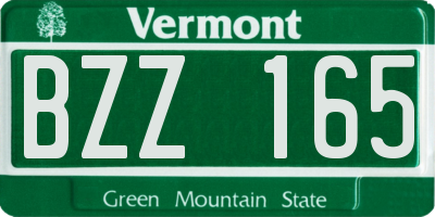 VT license plate BZZ165