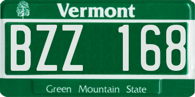 VT license plate BZZ168