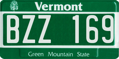 VT license plate BZZ169