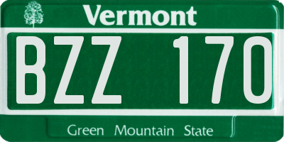 VT license plate BZZ170