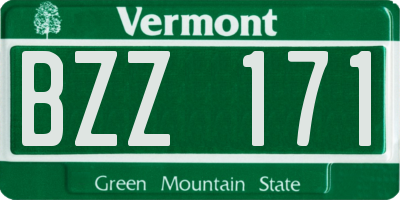 VT license plate BZZ171