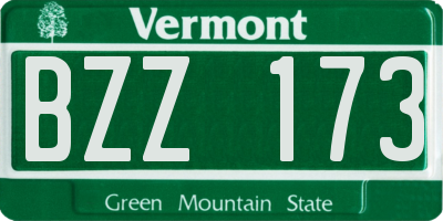 VT license plate BZZ173