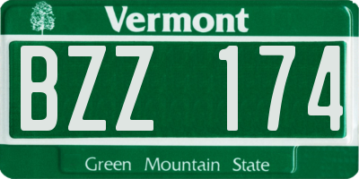 VT license plate BZZ174