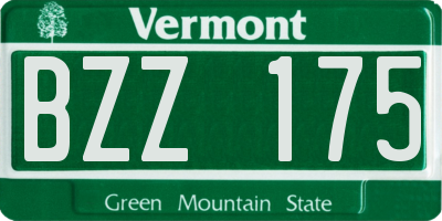 VT license plate BZZ175